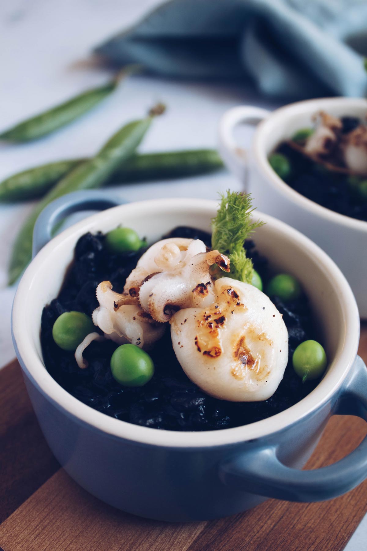 Se questo è un uovo - Risotto al nero di seppia con piselli